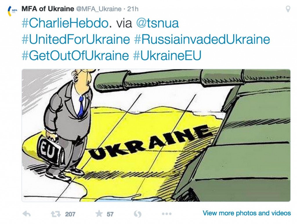 Ilustracja, o której przypomniał ukraiński MSZ na swoim Twitterze